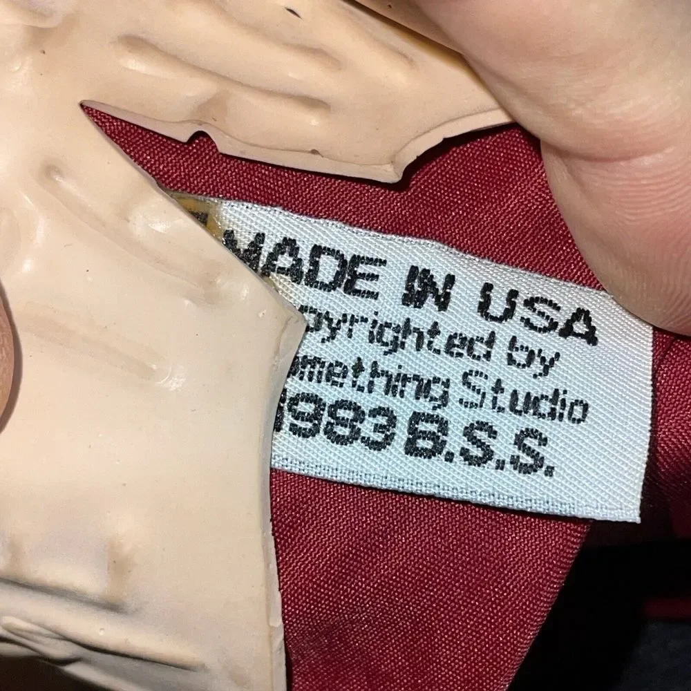 Vintage 1983 Be Something Studios Creepy Halloween Black Hair 100% Water Silk